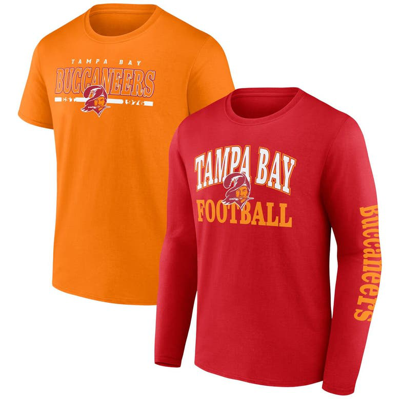Fanatics Branded Red/orange Tampa Bay Buccaneers Throwback T-shirt Combo Set In Red,orange