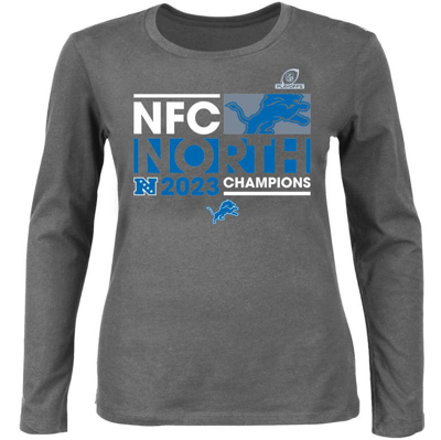 Fanatics Branded Heather Charcoal Detroit Lions 2023 Nfc North Division Champions Plus Size Conquer
