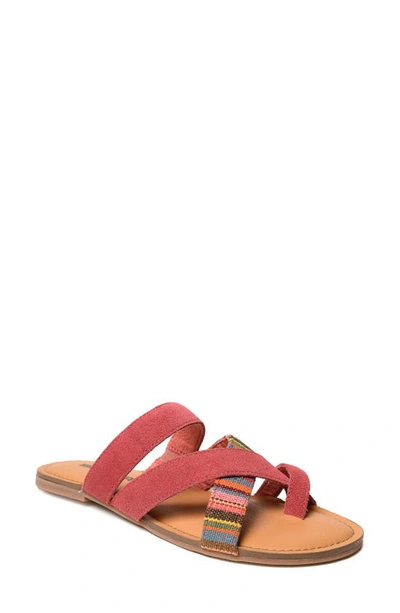 Minnetonka Faribee Slide Sandal In Hot Pink Multi