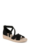 Bzees Bali Wedge Sandal In Black Fabric