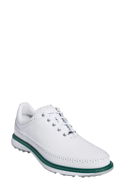 Adidas Golf Mc80 Spikeless Golf Shoe In White/silver/collegiate Green