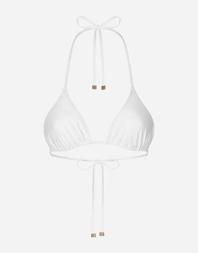 Dolce & Gabbana Triangle Bikini Top In White