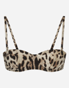 DOLCE & GABBANA LEOPARD-PRINT BALCONETTE BIKINI TOP