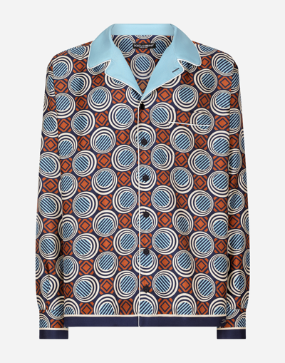 Dolce & Gabbana Geometric-print Silk Shirt