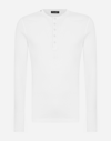 Dolce & Gabbana Ribbed Cotton Granddad-neck Sweater In White