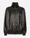 DOLCE & GABBANA FAUX LEATHER BOMBER JACKET