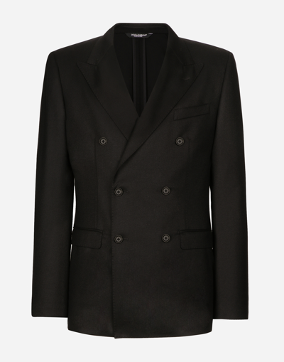 Dolce & Gabbana Double-breasted Wool Taormina-fit Jacket In Black