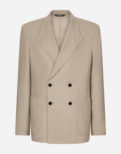 DOLCE & GABBANA DECONSTRUCTED DOUBLE-BREASTED CASHMERE JACKET