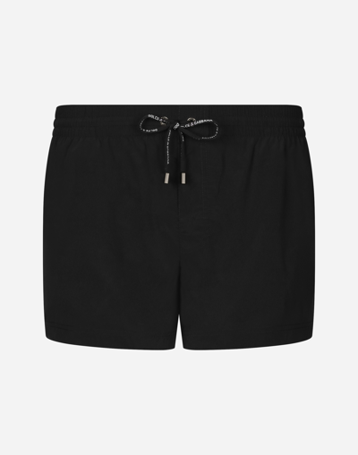 Dolce & Gabbana Drawstring-fastening Swim Shorts In Black