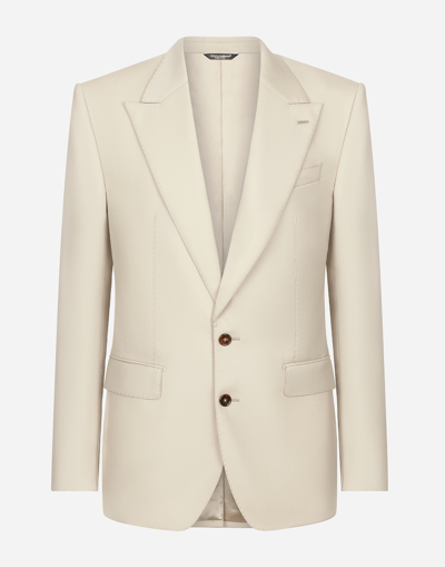 Dolce & Gabbana Single-breasted Wool Sicilia-fit Jacket In White
