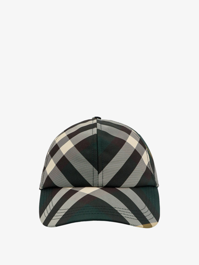 Burberry Nylon Hat With Traditional Check Print In Multicolor