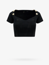 Pinko Black Stretch Knit Hooded Top For Women In Black