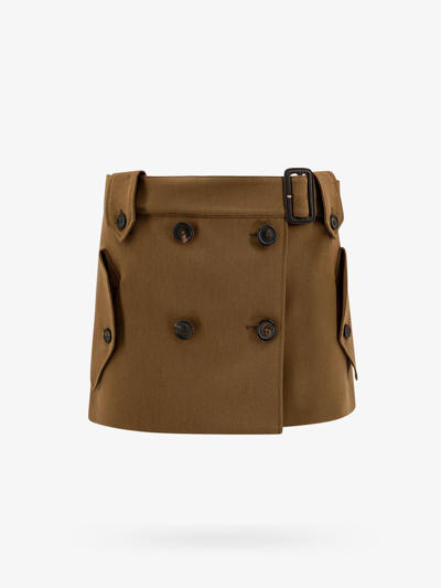 Miu Miu Gabardine Skirt In Brown