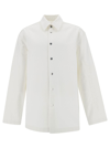 JIL SANDER WHITE SHIRT WITH EMBOSSED LOGO IN DENIM MAN