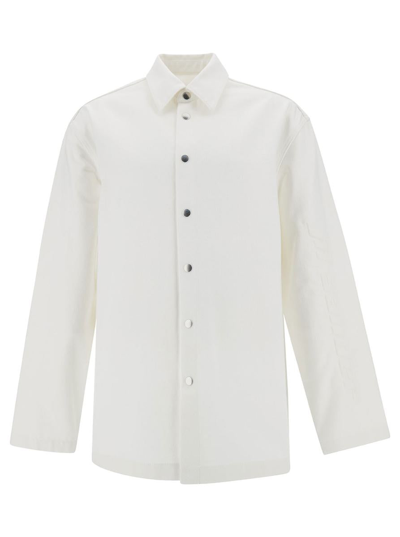 Jil Sander Logo-embossed Cotton Shirt In White