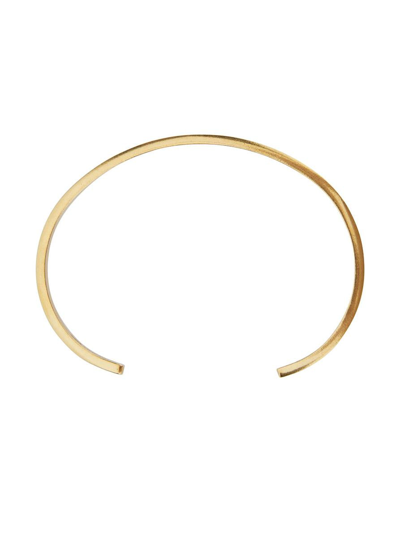 Maison Margiela Gold Logo Cuff Bracelet In 950 Yellow Gold Plat