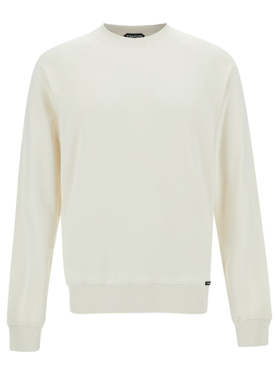 Tom Ford Viscose Blend Crew Sweatshirt In Ivory