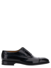 Ferragamo Oxford Lace-up Shoes With Polished Finish In Black
