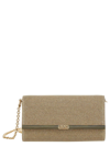MICHAEL MICHAEL KORS GOLD-COLORED POUCH WITH LOGO PLAQUE IN LUREX WOMAN