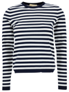 Michael Michael Kors Timeless Striped Sweatshirt In Blu