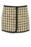 Miu Miu Embroidered Wool Blend Mini Skirt In Printed