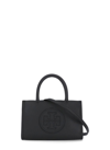 Tory Burch Handbag With Embossed Logo On The Front In Black