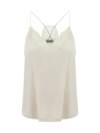 Zadig & Voltaire Zadig&voltaire White Cotton Silk Christy Top In Ecru