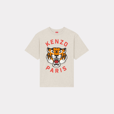 Kenzo T-shirt Oversize Unisexee ' Lucky Tiger' Unisexe Gris Clair