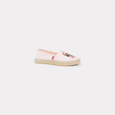 Kenzo Lucky Tiger-embroidered Espadrillhes In Faded Pink