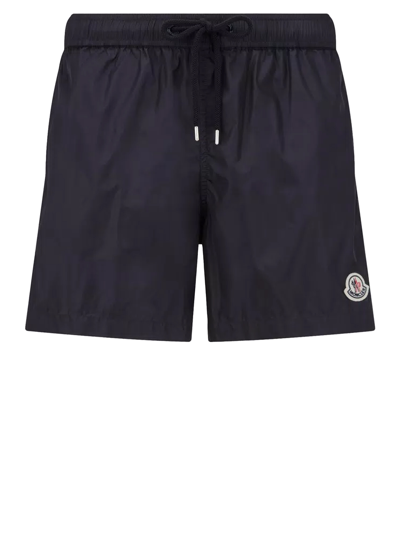 Moncler Monogram-jacquard Swim Shorts In Blue