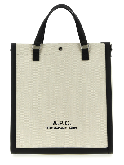 Apc Camille 2.0 Canvas Tote Bag In White/black