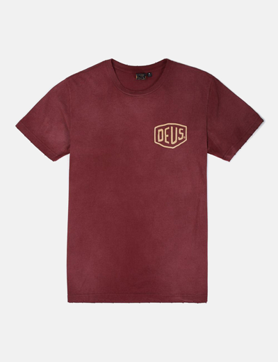 Deus Ex Machina Sunbleached Tokyo T-shirt In Maroon