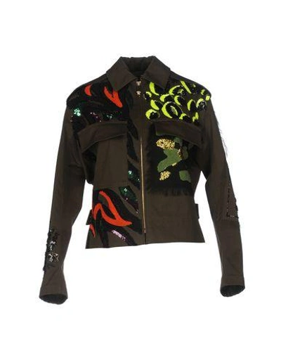 Versace Capospalla Military Jacket In Military Green