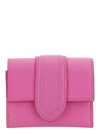 JACQUEMUS LE COMPACT BAMBINO PINK WALLET WITH MAGNETIC CLOSURE IN LEATHER WOMAN