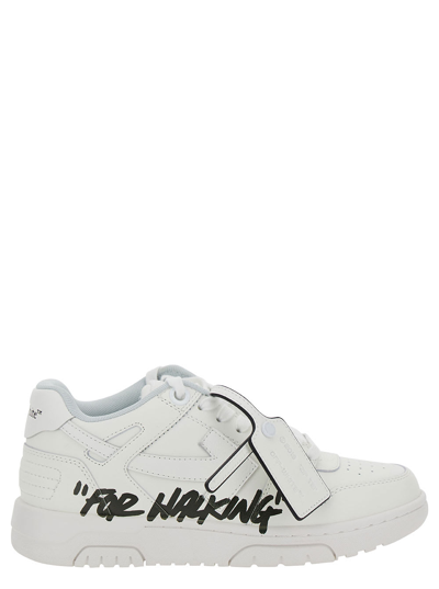 OFF-WHITE OUT OF OFFICE FOR WALKING WHITE LOW TOP SNEAKERS IN LEATHER WOMAN