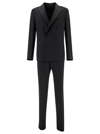 Tagliatore Black Double-breasted Tuxedo Suit With Covered Buttons In Black