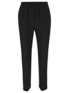 SEMICOUTURE PHILIPPA BLACK PANTS WITH ELASTIC WAISTBAND IN ACETATE BLEND WOMAN
