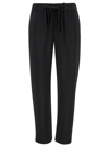 SEMICOUTURE BLACK PANTS WITH DRAWSTRING CLOSURE IN VISCOSE WOMAN