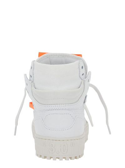 OFF-WHITE 3.0 OFF COURT WHITE LOW TOP SNEAKERS WITH ZIP TIE TAG IN LEATHER AND COTTON WOMAN