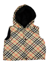 BURBERRY REVERSIBLE VEST WITH CHECK PATTERN, WITH SOLID COLOR QUILTED INTERIOR