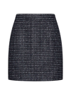 Alessandra Rich Sequined Tweed Mini Skirt In Dark Blue