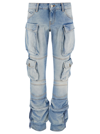 ATTICO ESSIE LIGHT BLUE FITTED JEANS WITH CARGO POCKETS IN DENIM WOMAN