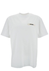 Jacquemus 'le T-shirt Gros Grain' White T-shirt With Logo Patch On The Front In White