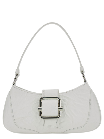 Osoi Small Brocle White Shoulder Bag In Hammered Leather Woman