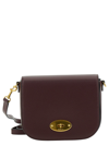 MULBERRY BROWN CROSSBODY BAG WITH ENGRAVED LOGO DETAIL IN HAMMERED LEATHER WOMAN