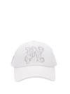 Palm Angels Pa Milano Rhinestoned Baseball Cap In White