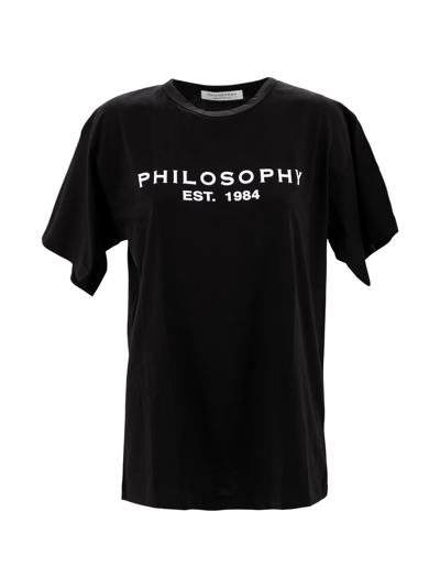 Philosophy Di Lorenzo Serafini Graphic-print Cotton T-shirt In Nero