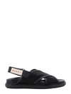 Marni Fussbet Criss Cross Sandals In Black