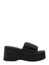 Courrèges Courregès Black Stretch Polyester Blend Scusa Wave Slippers In Black