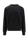 Burberry Wool Pullover With Decorative Zip In Black